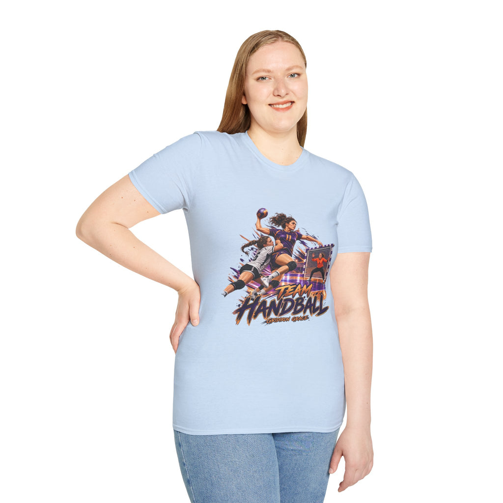 Handball Team Graphic T-Shirt — Retro Sports Players Design