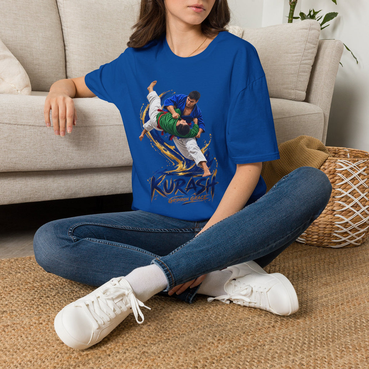Kurash Wrestling T-Shirt — Traditional Kurash Throw Graphic Tee