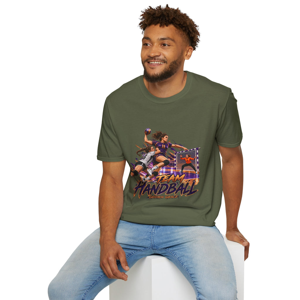 Handball Team Graphic T-Shirt — Retro Sports Players Design