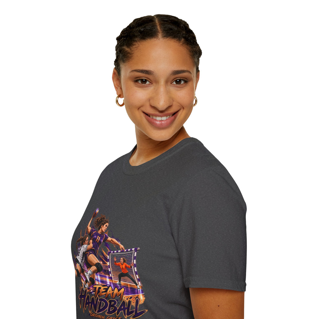 Handball Team Graphic T-Shirt — Retro Sports Players Design