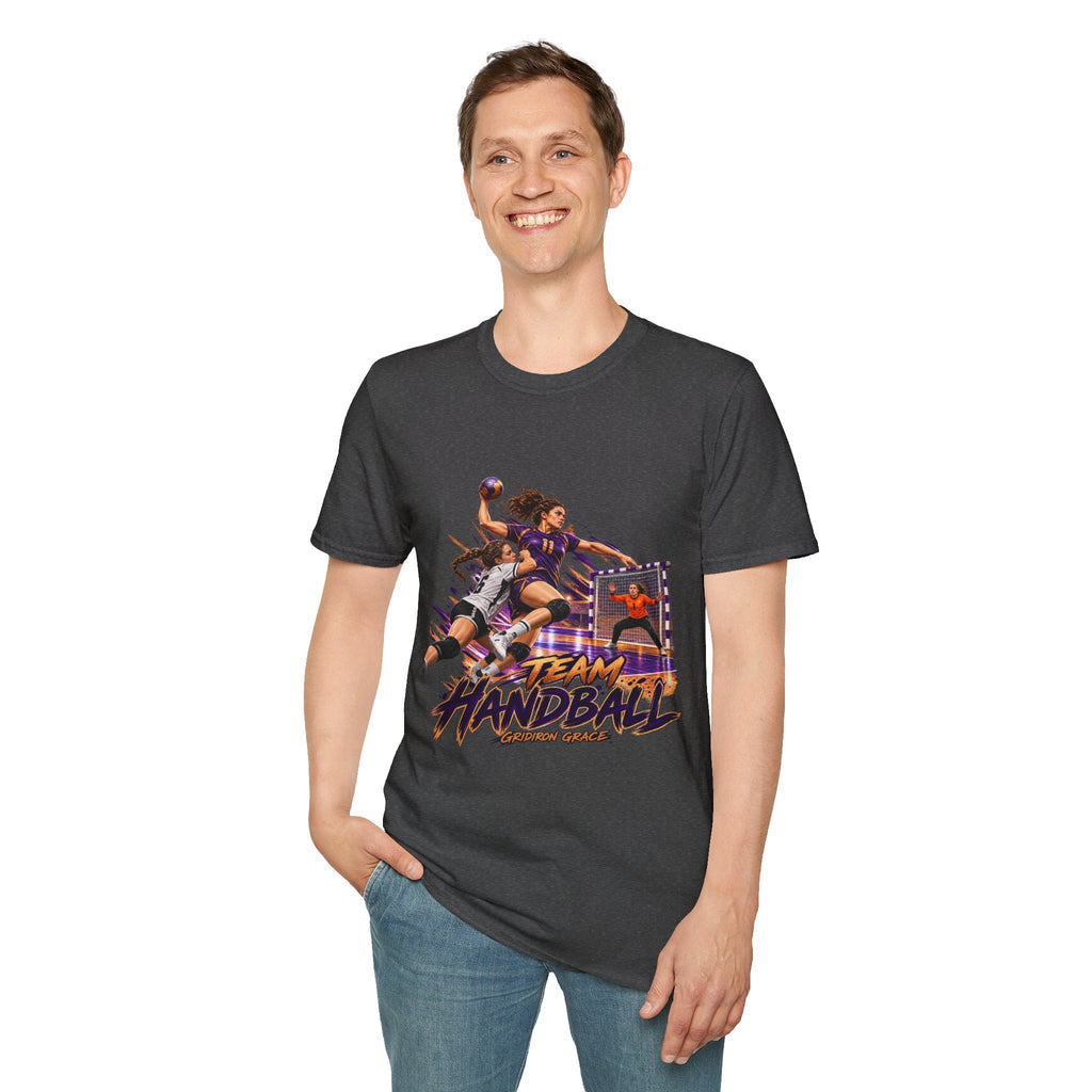 Handball Team Graphic T-Shirt — Retro Sports Players Design