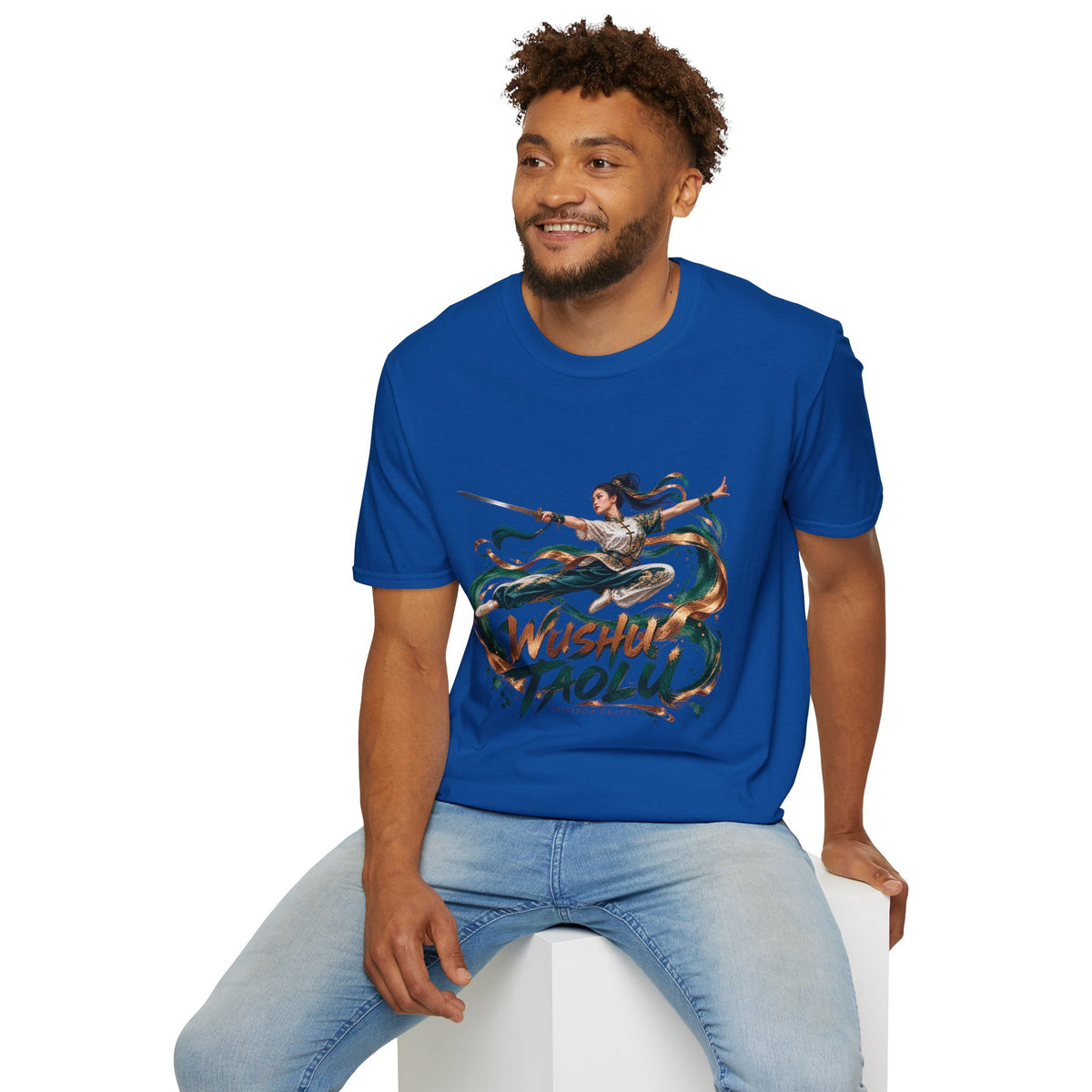 Wushu Taolu Martial Arts T-Shirt — Dynamic Fighter Illustration Tee