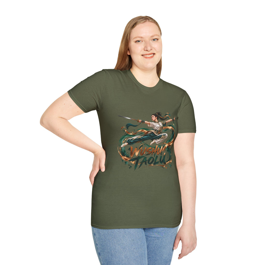 Wushu Taolu Martial Arts T-Shirt — Dynamic Fighter Illustration Tee
