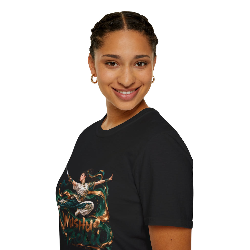 Wushu Taolu Martial Arts T-Shirt — Dynamic Fighter Illustration Tee