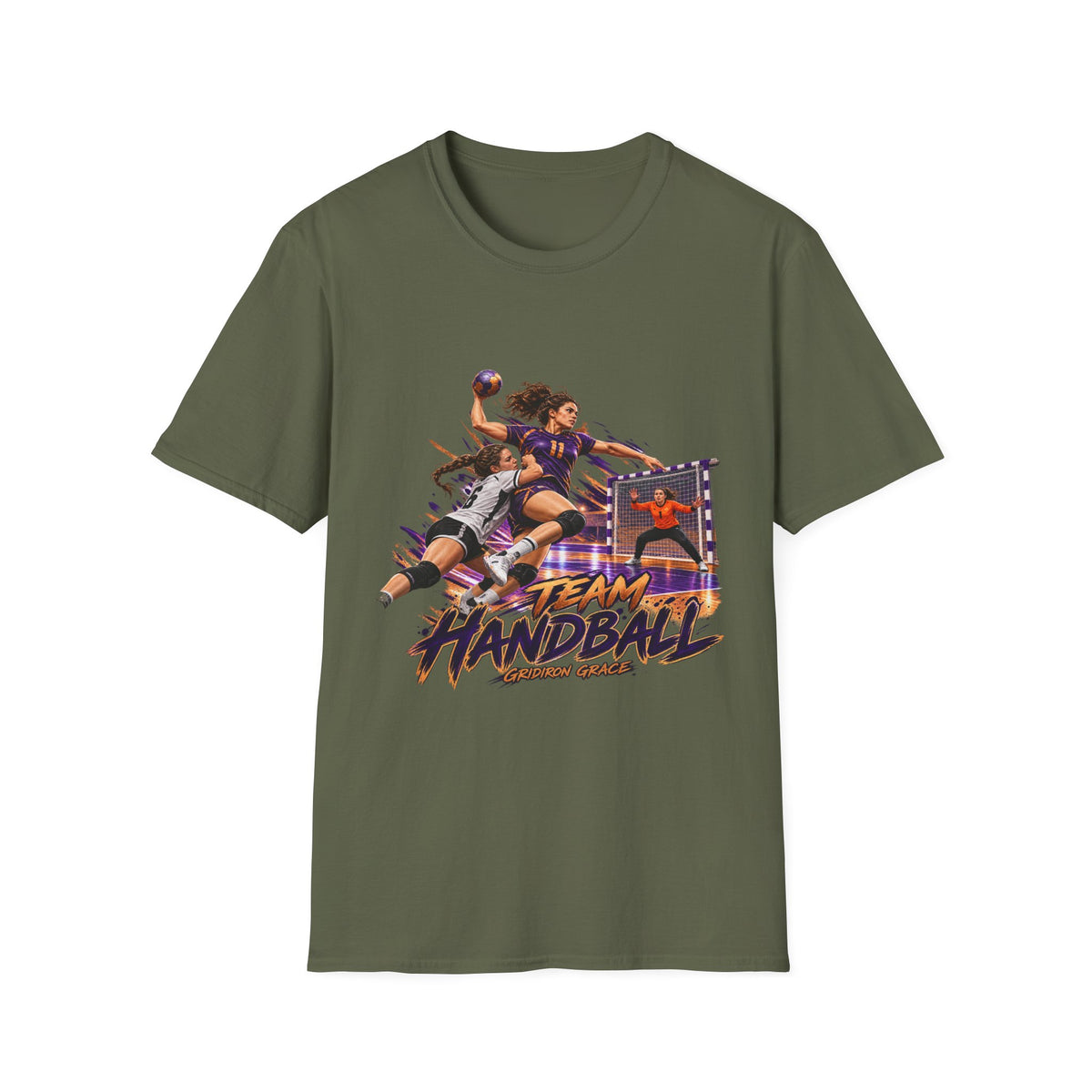 Handball Team Graphic T-Shirt — Retro Sports Players Design