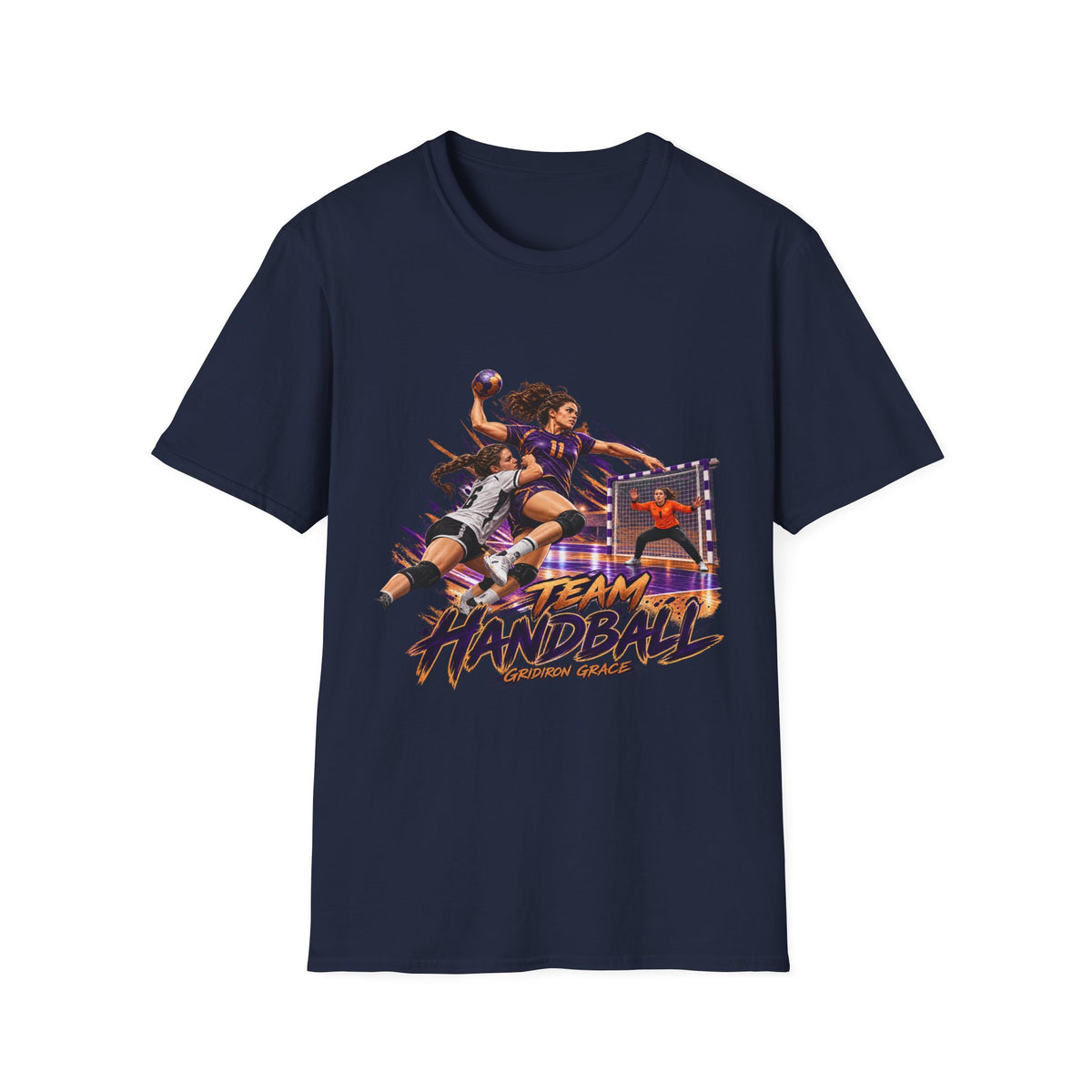 Handball Team Graphic T-Shirt — Retro Sports Players Design