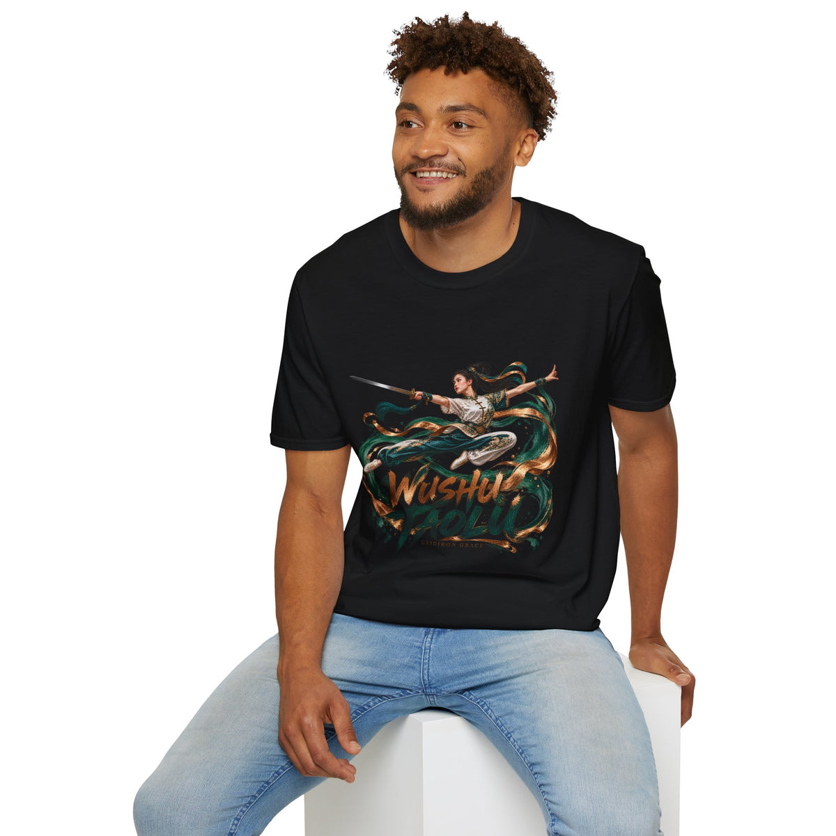 Wushu Taolu Martial Arts T-Shirt — Dynamic Fighter Illustration Tee