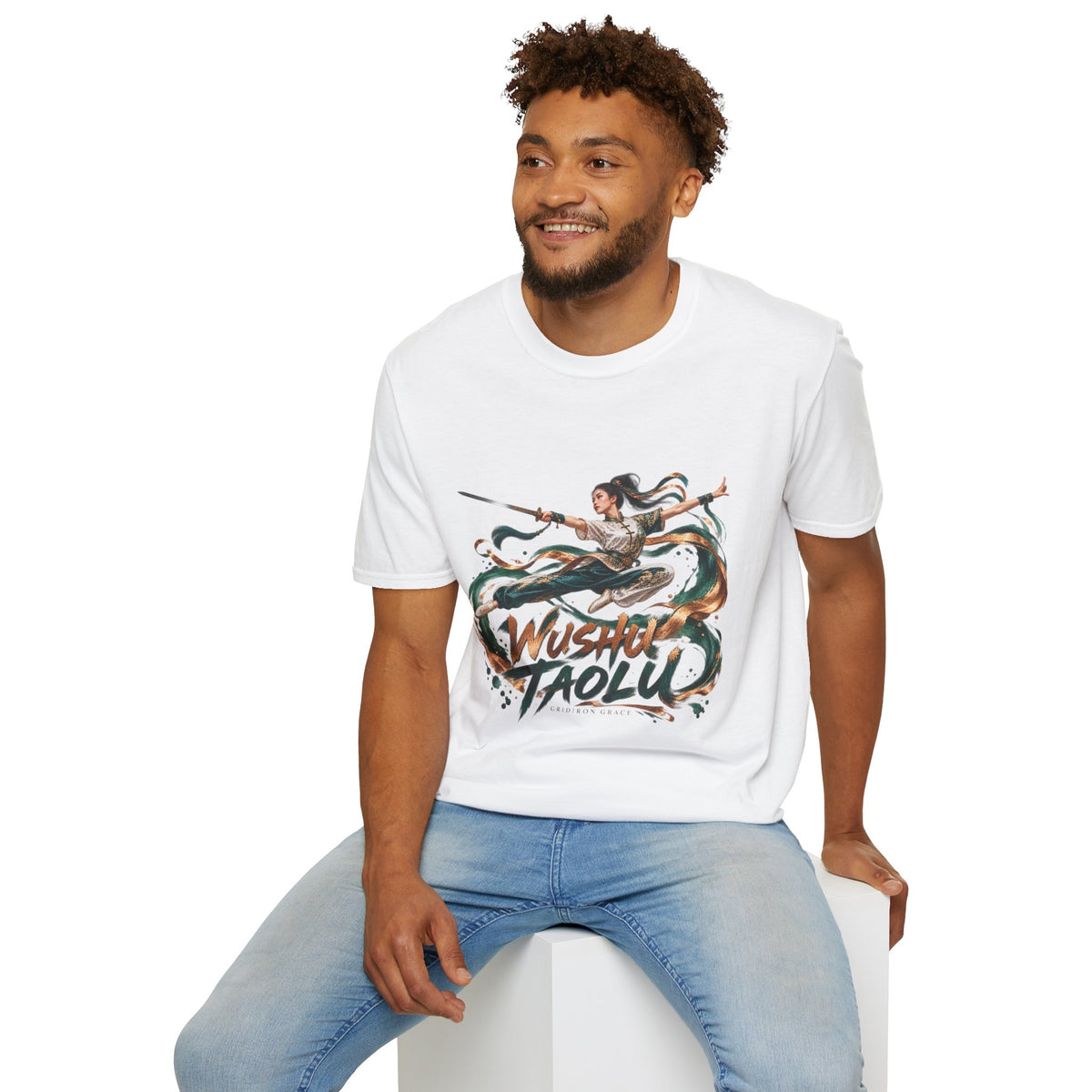 Wushu Taolu Martial Arts T-Shirt — Dynamic Fighter Illustration Tee