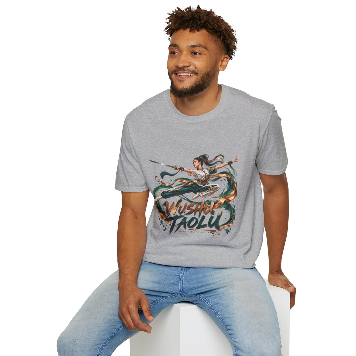 Wushu Taolu Martial Arts T-Shirt — Dynamic Fighter Illustration Tee