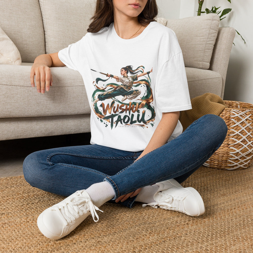 Wushu Taolu Martial Arts T-Shirt — Dynamic Fighter Illustration Tee