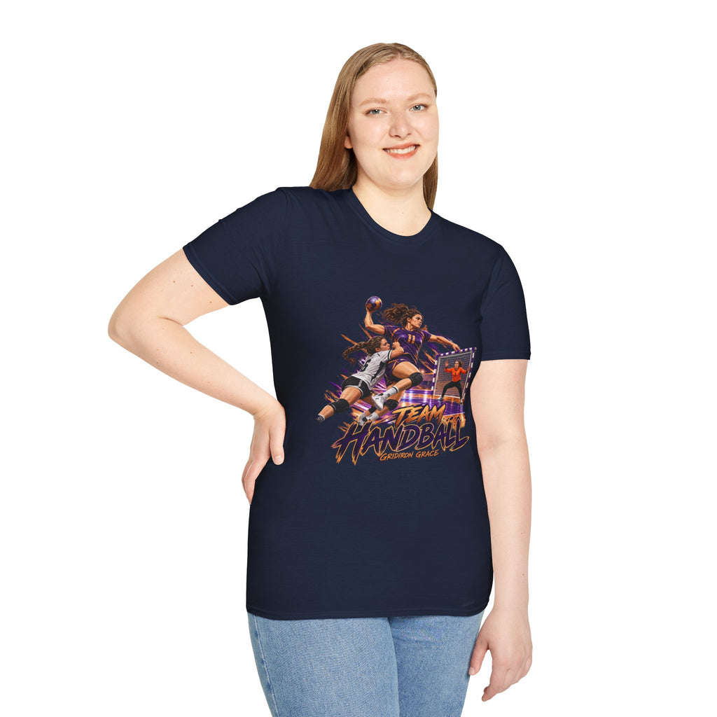 Handball Team Graphic T-Shirt — Retro Sports Players Design