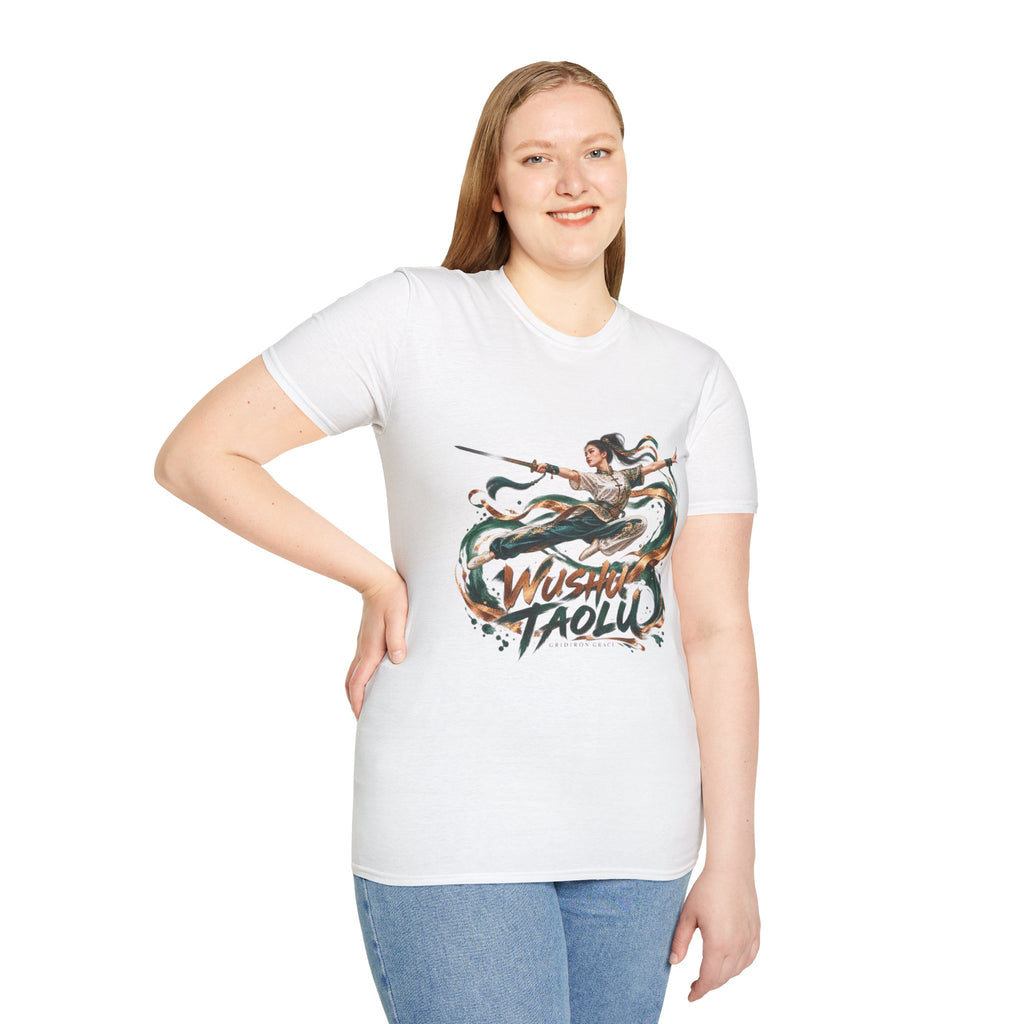 Wushu Taolu Martial Arts T-Shirt — Dynamic Fighter Illustration Tee