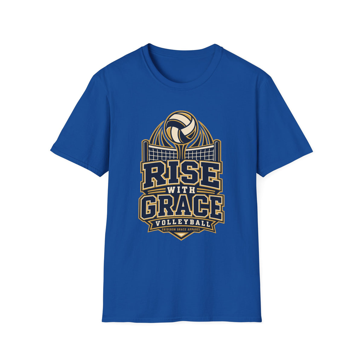 Volleyball "Rise With Grace" T-Shirt — Athletic Team Tee for Players & Fans