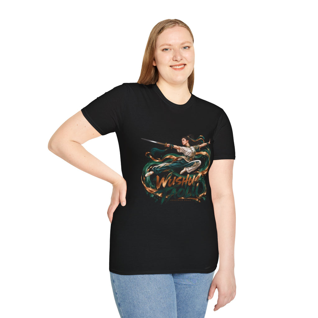 Wushu Taolu Martial Arts T-Shirt — Dynamic Fighter Illustration Tee