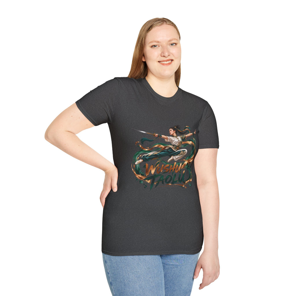 Wushu Taolu Martial Arts T-Shirt — Dynamic Fighter Illustration Tee