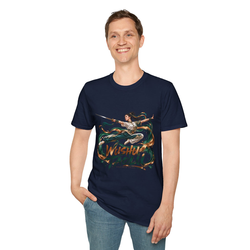Wushu Taolu Martial Arts T-Shirt — Dynamic Fighter Illustration Tee