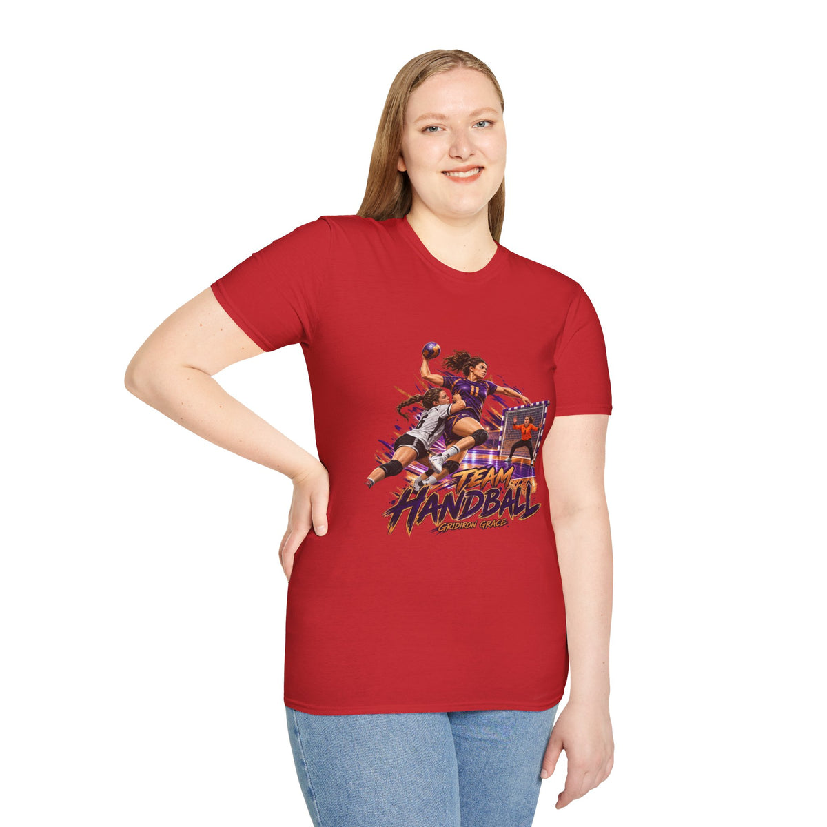 Handball Team Graphic T-Shirt — Retro Sports Players Design
