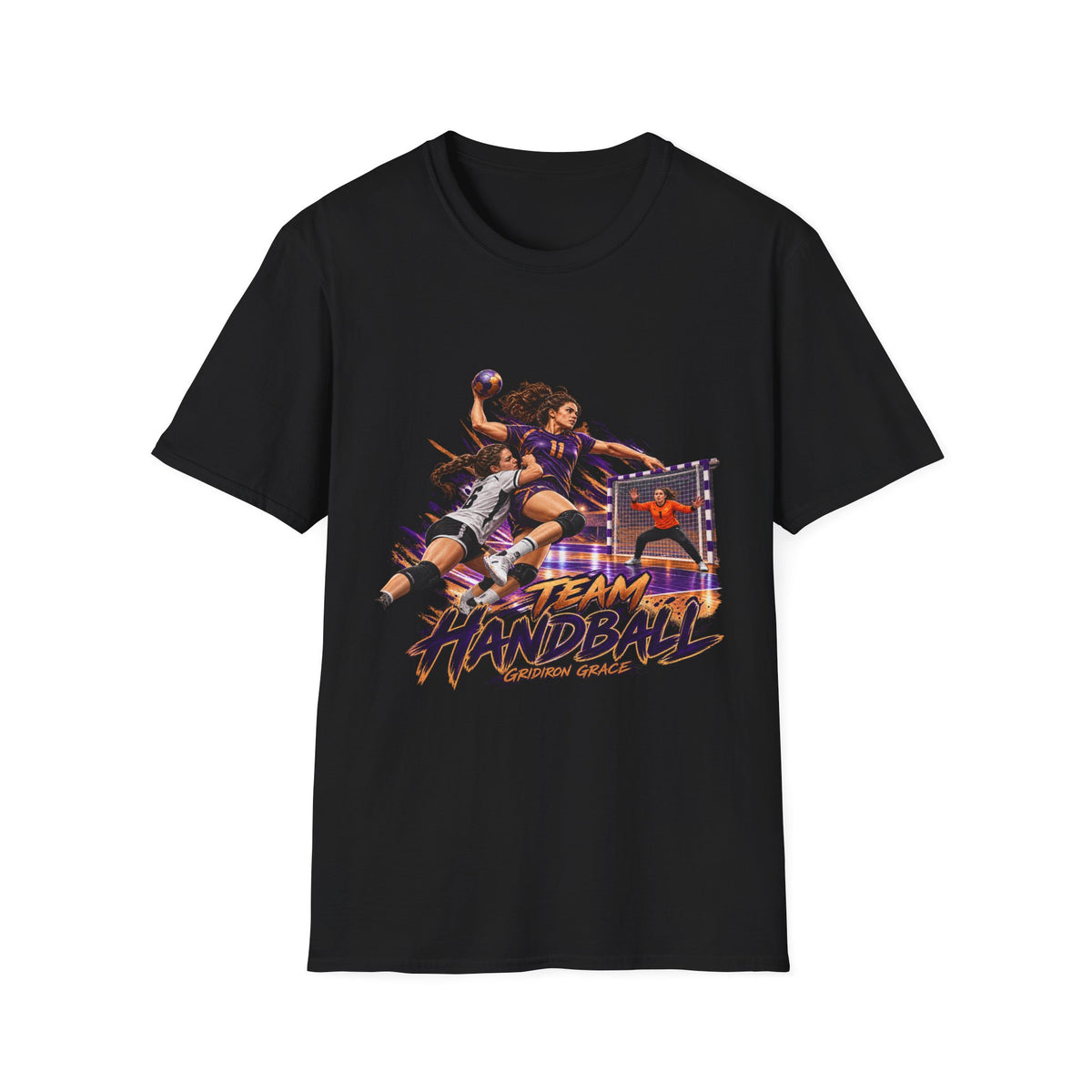 Handball Team Graphic T-Shirt — Retro Sports Players Design