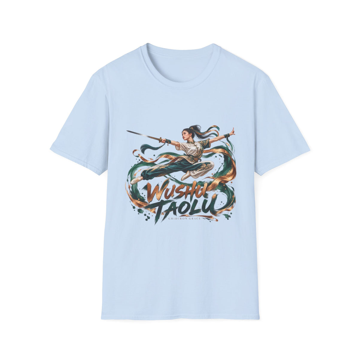 Wushu Taolu Martial Arts T-Shirt — Dynamic Fighter Illustration Tee
